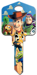 D63 - Buzz & Woody Disney, Disney Pixar, A Toy Story, Buzz & Woody, licensed, painted, house key blank