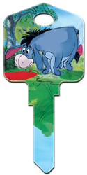 D76 - Eeyore Disney, Winnie the Pooh, Tigger, Eeyore, licensed, painted, house key blank