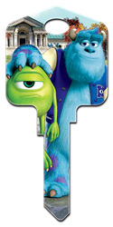 D100 - Mike & Sulley Disney, Monsters University, Mike and Sulley, licensed, painted, house key blank