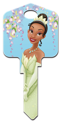 D60 - Princess Tiana Disney, Princess and the Frog, Princess Tiana, licensed, painted, house key, key blank