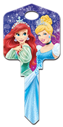D72 - Disney Princesses Disney, Princess Ariel, Ariel, Cinderella, Disney Princess, Princess Belle, Princess Aurora, Beauty and the Beast, Sleeping Beauty, licensed, painted, house key blank