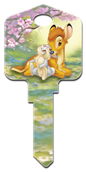D79 - Bambi & Thumper Disney, Bambi and Thumper, licensed, painted, house key