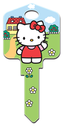 SR6 - Hello Kittys House Hello Kitty, house key, licensed, painted, key blanks, green