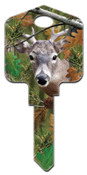 DPW3 - Buck Deep Woods, Buck, house key, forest, licensed, painted, key blank