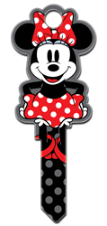 D104 - Minnie Mouse Shape Disney, Minnie Mouse, house key blank, licensed, painted, house key blank, Shaped