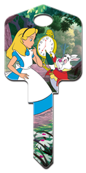 D122 - Alice in Wonderland Disney, Alice in Wonderland, licensed, house, key, kw, kw1, kw10, kwikset, sc1, schlage, wr, wr3, wr5, weiser