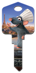 D126 - Ratatouille Disney, Pixar, Ratatouille, Emile, licensed, house, key, kw, kw1, kw10, kwikset, sc1, schlage, wr, wr3, wr5, weiser