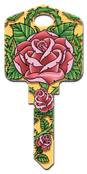 AI5 - Roses Achilles Ink, Roses, painted, house key blanks, licensed