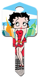 B2 - Betty Boop in New York Betty Boop, Biker Betty, house key blank, licensed
