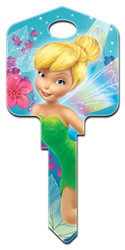 D47 - Fairies Disney, Tinker Bell, Fairies, licensed, painted, house keys, key blanks