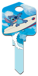 D67 - Stitch Surfing Disney, Lilo and Stitch, Stitch, licensed, painted, house key blank