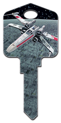 SW15 - X-Wing Starfighter Star Wars, X-Wing Starfighter, house key, licensed, painted, key blank